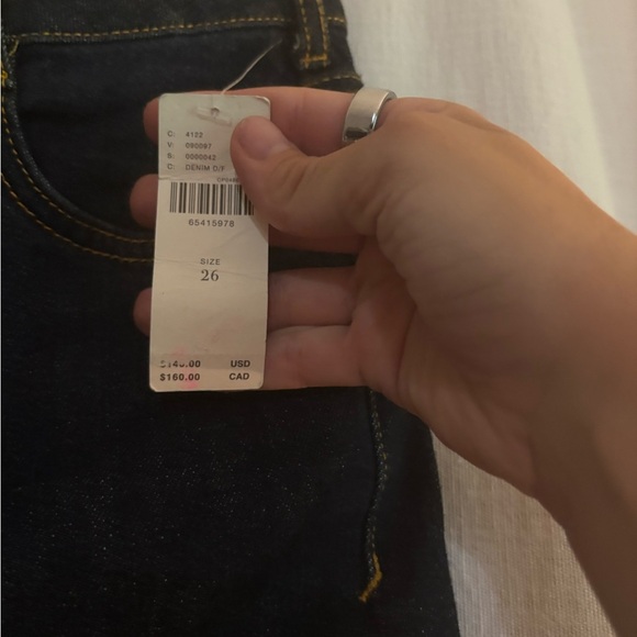 Anthropologie Pilcro Cropped Straight Leg Dark Wash Mid Rise Jeans Size 26 NWT - Picture 2 of 4